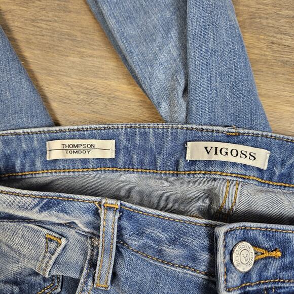 Vigoss Jeans Women's 31 Blue Light Wash Tomboy Boyfriend Jeans Mid Rise Relaxed - Picture 6 of 10